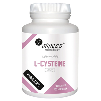 Aliness L-Cysteine, L-cysteina 500 mg, 100 kapsułek vege - zdjęcie produktu