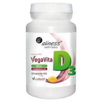 Aliness Naturalna witamina D3 z alg 2000 j.m. 120 kapsułek vege - zdjęcie produktu
