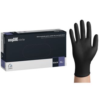 EasyCare Nitrile, rękawice nitrylowe, niejałowe, bezpudrowe, czarne, rozmiar XL, 100 sztuk - zdjęcie produktu