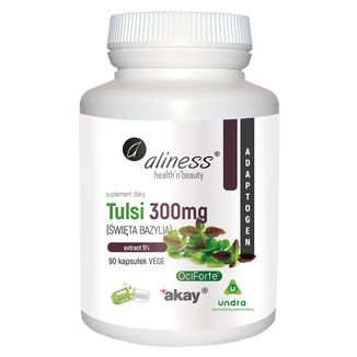Aliness Tulsi, święta bazylia 300 mg, 90 kapsułek vege - zdjęcie produktu