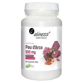 Aliness Pau d’Arco, sproszkowana kora Lapacho 500 mg, 100 kapsułek vege - zdjęcie produktu