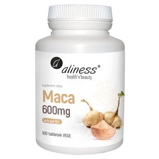 Aliness Maca, ekstrakt z korzenia maca 10:1 600 mg, 100 tabletek vege - zdjęcie produktu