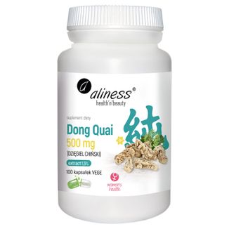 Aliness Dong Quai, dzięgiel chiński, 100 kapsułek vege - zdjęcie produktu