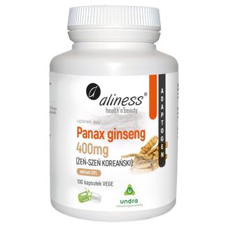 Aliness Panax ginseng, żeń-szeń koreański 400 mg, 100 kapsułek vege - zdjęcie produktu