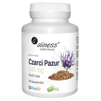 Aliness Czarci Pazur, Devil’s Claw 500 mg, 100 kapsułek vege - zdjęcie produktu