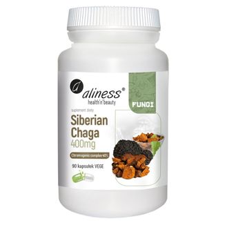 Aliness Siberian Chaga ekstrakt 400 mg, 90 kapsułek vege - zdjęcie produktu