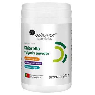 Aliness Chlorella Vulgaris Powder, 200 g - zdjęcie produktu