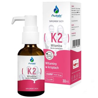 Avitale Witamina K2, witamina K MK7, krople, 30 ml - zdjęcie produktu