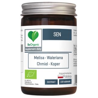 BeOrganic Sen, 100 tabletek - zdjęcie produktu