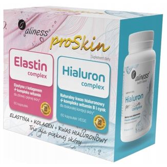 Zestaw Aliness ProSkin, Elastin Complex, 60 kapsułek + Hialuron Complex, 60 kapsułek vege - zdjęcie produktu
