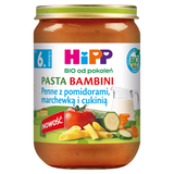 HiPP Danie Bio, pasta bambini, penne z pomidorami, marchewką i cukinią, po 6 miesiącu, 190 g - miniaturka zdjęcia produktu