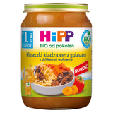 HiPP Junior Danie Bio, kluseczki kładzione z gulaszem z delikatnej wołowiny, po 1 roku, 250 g - miniaturka zdjęcia produktu