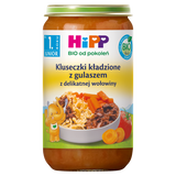 HiPP Junior Danie Bio, kluseczki kładzione z gulaszem z delikatnej wołowiny, po 1 roku, 250 g - miniaturka zdjęcia produktu