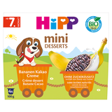 HiPP Mini Deser Bio, krem z bananami i kakao, po 7 miesiącu, 4 x 100 g USZKODZONE OPAKOWANIE - miniaturka zdjęcia produktu