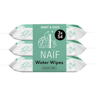 Naif Baby & Kids, chusteczki nawilżane biodegradowalne, 99% wody, dla niemowląt i dzieci, 3 x 54 sztuki - zdjęcie produktu