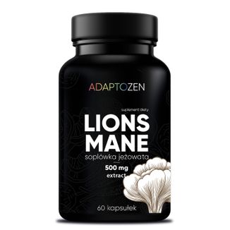 Adaptozen Lion's mane 500 mg, soplówka jeżowata, 60 kapsułek - zdjęcie produktu