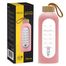 4Fizjo, butelka szklana na wodę w silikonowym etui, motywacyjna, różowa, 750 ml - miniaturka  zdjęcia produktu