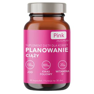 Pink Mama Planowanie ciąży, 30 kapsułek - zdjęcie produktu