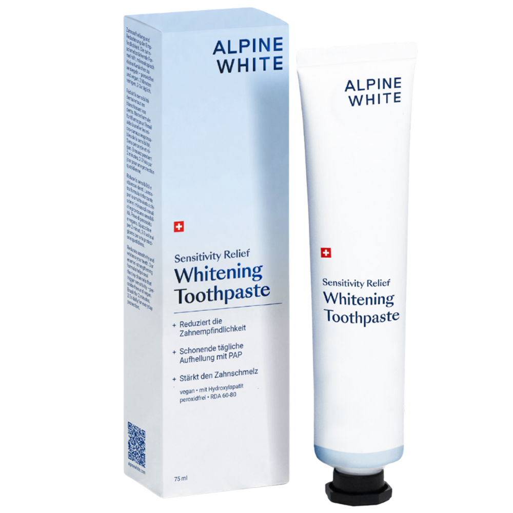 Alpine White Alpine White Sensitivity Relief, aufhellend Zahnpasta empfindlich, 75 ml — Inhaltsstoffe und Bewertung