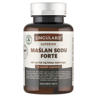 Singularis Superior Maślan Sodu Forte 600 mg, 60 kapsułek Singularis Superior Maślan Sodu Forte 600 mg, 60 kapsułek - zdjęcie produktu