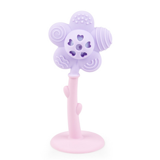 Dumel GiliGums, gryzak, Radosny Kwiatek, fioletowy, od 3 miesiąca, 1 sztuka - zdjęcie produktu