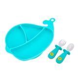 Dumel GiliGums, talerz + sztućce, Wieloryb, morski, od 6 miesiąca - miniaturka zdjęcia produktu