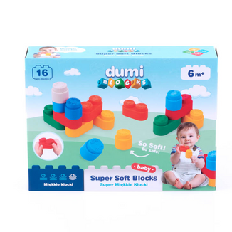 Dumel Blocks, super miękkie klocki, od 6 miesiąca, 16 sztuk - zdjęcie produktu