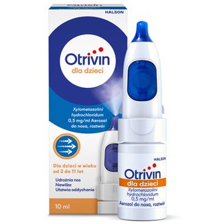 Otrivin dla dzieci 0,5 mg/ ml, od 2 do 11 lat, aerozol do nosa, 10 ml - zdjęcie produktu