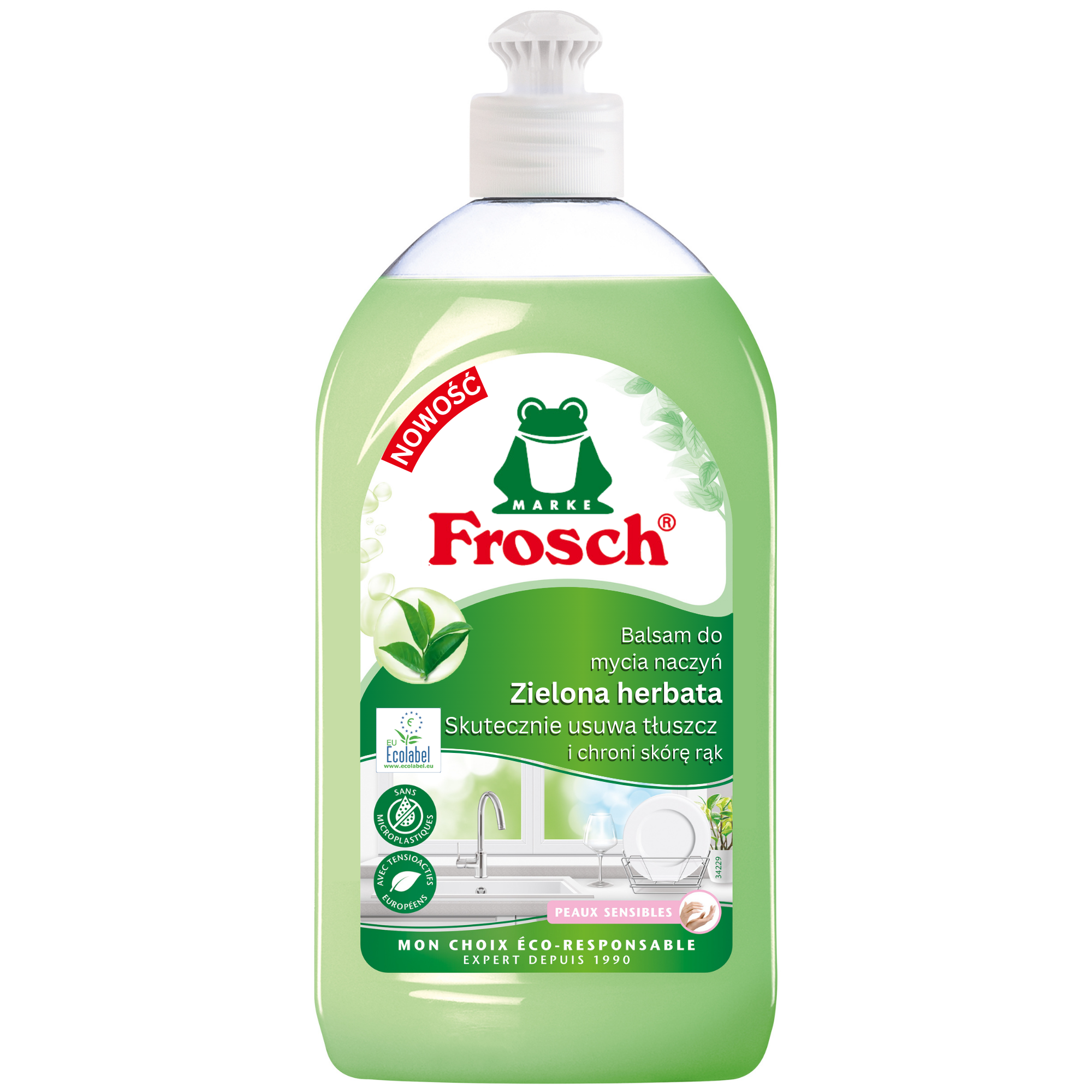 Frosch Frosch, balsam do mycia naczyń, zielona herbata, 500 ml — Składniki i ocena