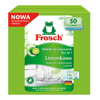Frosch, tabletki do zmywarek, All in One, limonkowe, 50 sztuk - zdjęcie produktu