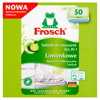 Frosch, tabletki do zmywarek, All in One, limonkowe, 50 sztuk - zdjęcie produktu