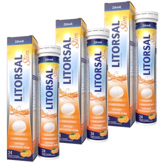 Zestaw Zdrovit Litorsal Slim, smak pomarańczowy, 3 x 24 tabletki musujące - zdjęcie produktu