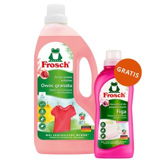 Frosch, żel do prania tkanin, owoc granatu, 1,5 l + koncentrat do płukania tkanin, figa, 750 ml gratis - zdjęcie produktu