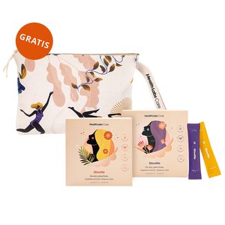Zestaw Health Labs GlowMe, smak malinowy, 30 saszetek + smak ananas-mango, 30 saszetek + kosmetyczka gratis - zdjęcie produktu