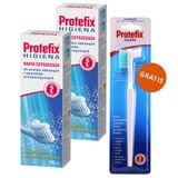 Zestaw Protefix Higiena, pasta czyszcząca do protez i aparatów ortodontycznych, 2 x 75 ml + szczoteczka do protez, 1 sztuka gratis - miniaturka zdjęcia produktu