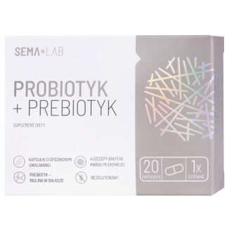 SEMA Lab Probiotyk + Prebiotyk, 20 kapsułek USZKODZONE OPAKOWANIE - zdjęcie produktu