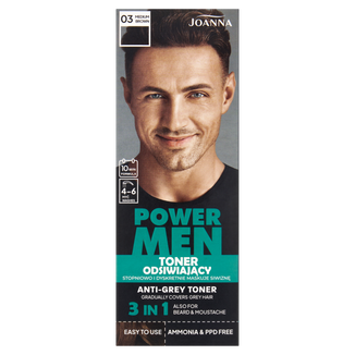 Joanna Power Men, toner odsiwiający, 03 medium brown, 80 g - zdjęcie produktu
