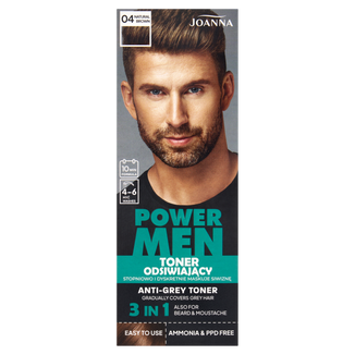 Joanna Power Men, toner odsiwiający, 04 natural brown, 80 g - zdjęcie produktu