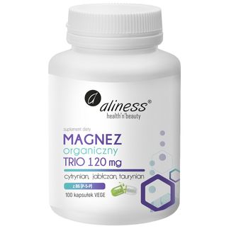 Aliness Magnez organiczny Trio 120 mg, 100 kapsułek - zdjęcie produktu