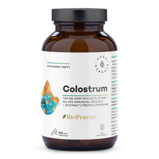 Aura Herbals Colostrum 700 mg + BioPerine, 60 kapsułek - zdjęcie produktu