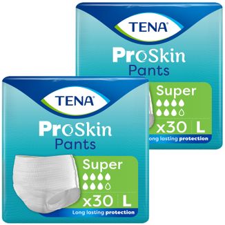Zestaw Tena Pants Proskin, majtki chłonne, rozmiar L, 100-135 cm, Super, 2 x 30 sztuk - zdjęcie produktu