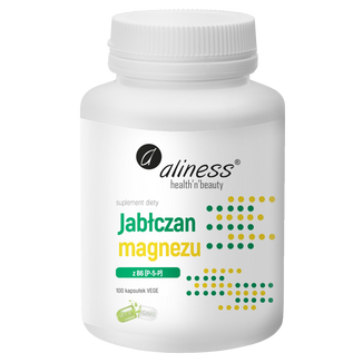 Aliness Jabłczan Magnezu 140 mg z B6 (P-5-P), 100 kapsułek vege - zdjęcie produktu