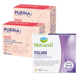 Zestaw Pueria Duo, 2 x 90 kapsułek + Naturell Folian, kwas foliowy 400 µg, 60 tabletek - miniaturka zdjęcia produktu