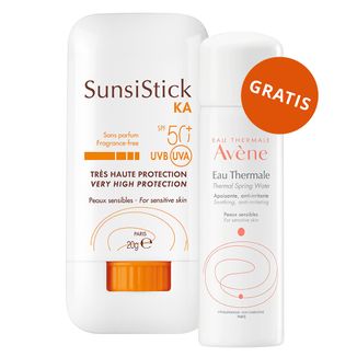Avene SunStick KA, ochronny sztyft do twarzy i ciała, SPF 50+, 20 g + woda termalna do pielęgnacji twarzy i ciała, 50 ml gratis - zdjęcie produktu