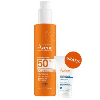 Avene Sun, bardzo wysoka ochrona przeciwsłoneczna, spray, SPF 50+, 200 ml + balsam po opalaniu, dla dorosłych i dzieci od 2 lat, 50 ml gratis - zdjęcie produktu