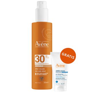 Avene Sun, wysoka ochrona przeciwsłoneczna, spray, SPF 30, 200 ml + balsam po opalaniu, dla dorosłych i dzieci od 2 lat, 50 ml gratis - zdjęcie produktu