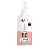Naif Baby & Kids, mineralny spray przeciwsłoneczny dla dzieci i niemowląt, od urodzenia, SPF 50, nieperfumowany, 100 ml - miniaturka zdjęcia produktu