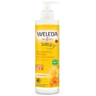  Weleda Calendula, szampon i płyn do mycia ciała dla niemowląt z nagietkiem lekarskim, 400 ml  - zdjęcie produktu