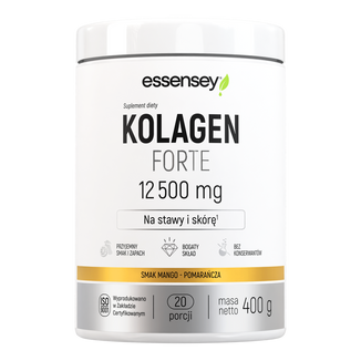 Essensey Kolagen Forte 12500 mg, mango-pomarańcza, 400 g - zdjęcie produktu