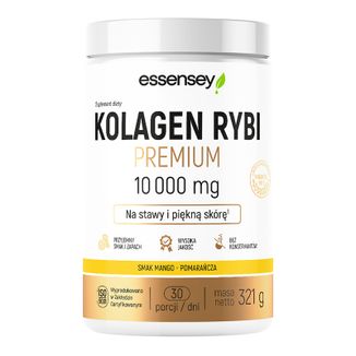 Essensey Kolagen Rybi Premium 10000 mg, mango-pomarańcza, 321 g - zdjęcie produktu